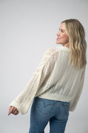 WAREHOUSE Callie Cropped Cardigan - Ivory