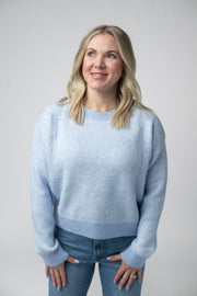 WAREHOUSE Josie Cozy Crew Sweater - Sky Blue