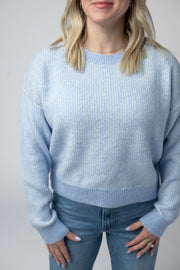 WAREHOUSE Josie Cozy Crew Sweater - Sky Blue