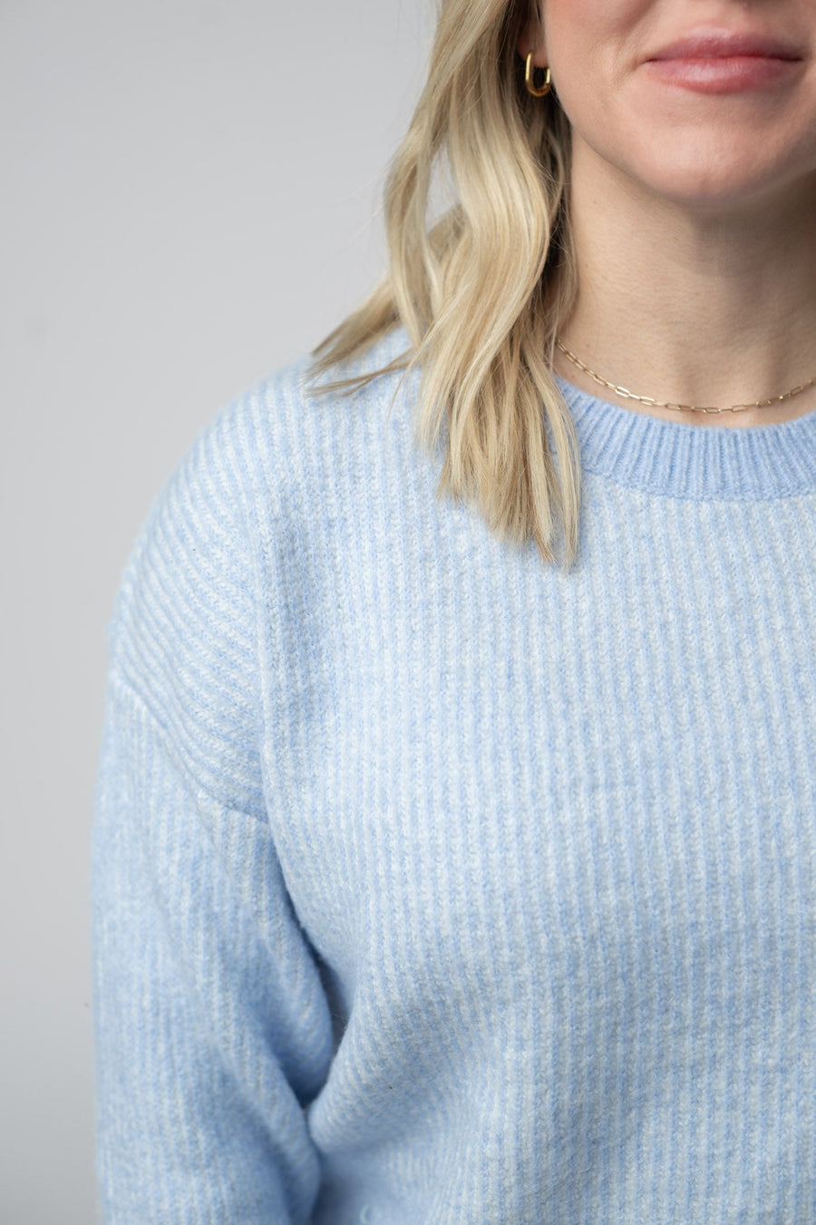 WAREHOUSE Josie Cozy Crew Sweater - Sky Blue