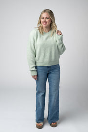 WAREHOUSE Josie Cozy Crew Sweater - Light Green