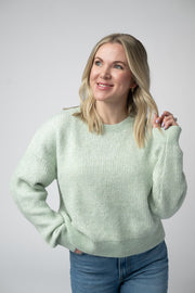 WAREHOUSE Josie Cozy Crew Sweater - Light Green