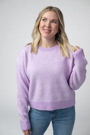 WAREHOUSE Josie Cozy Crew Sweater - Lavender