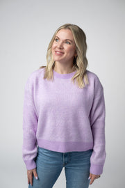 WAREHOUSE Josie Cozy Crew Sweater - Lavender