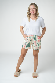 WAREHOUSE ONLY Jamie Lounge Shorts - Pink Pine Noel