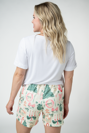 WAREHOUSE ONLY Jamie Lounge Shorts - Pink Pine Noel