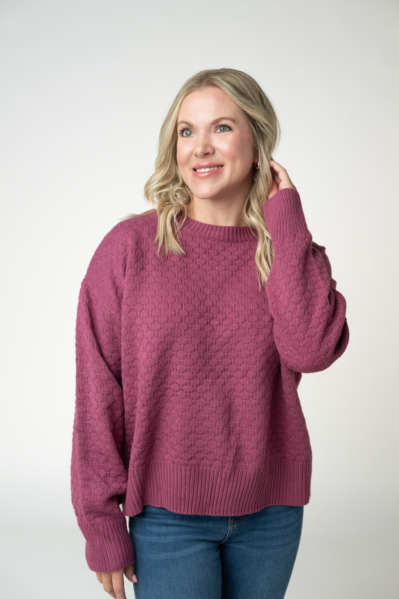 WAREHOUSE ONLY Gianna Pullover Sweater - Raspberry