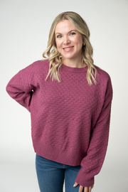 WAREHOUSE ONLY Gianna Pullover Sweater - Raspberry
