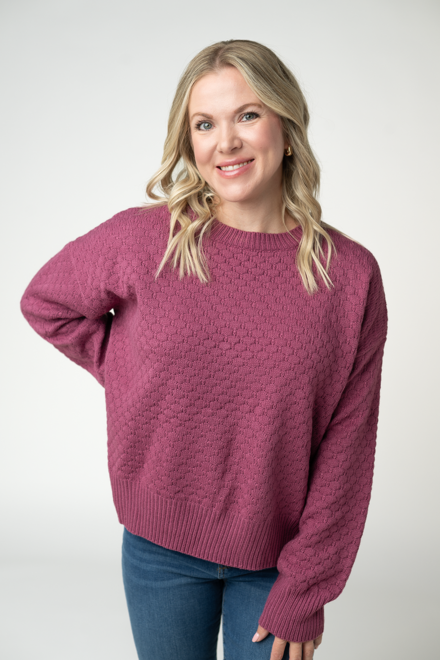 WAREHOUSE ONLY Gianna Pullover Sweater - Raspberry