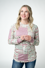 WAREHOUSE ONLY Blair Long Sleeve Top - Holiday Patchwork
