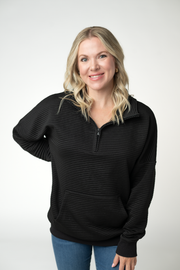 WAREHOUSE ONLY Tatum Quarter Zip - Black