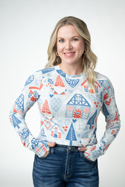 WAREHOUSE ONLY Blair Long Sleeve Top - Winter Gnome