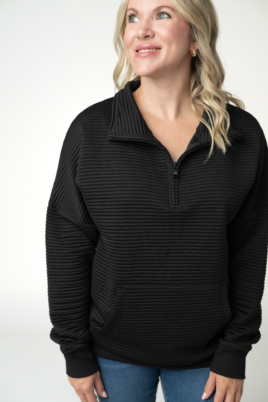 WAREHOUSE ONLY Tatum Quarter Zip - Black