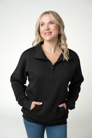 WAREHOUSE ONLY Tatum Quarter Zip - Black