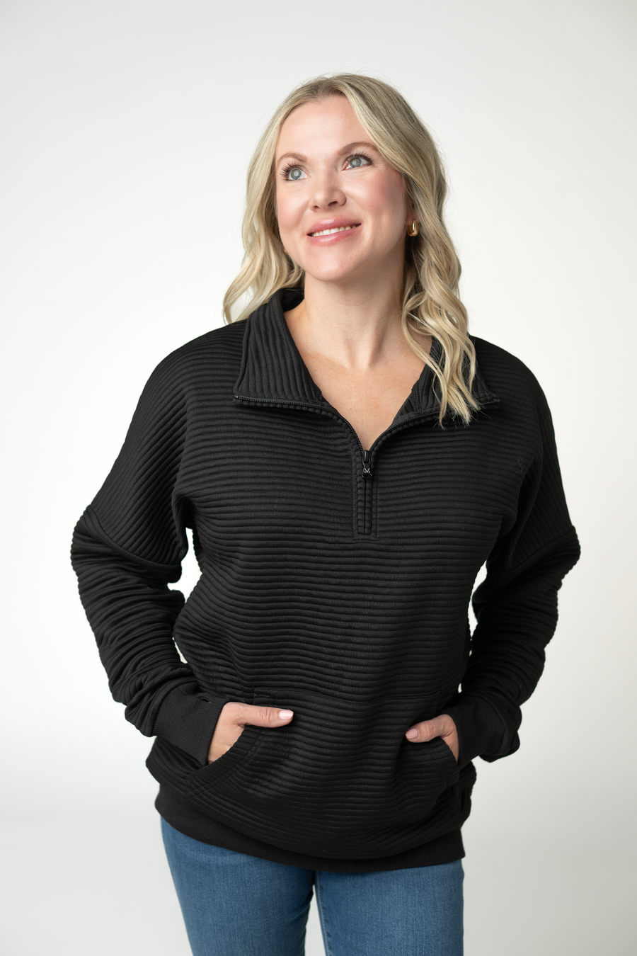 WAREHOUSE ONLY Tatum Quarter Zip - Black