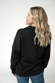 WAREHOUSE ONLY Tatum Quarter Zip - Black