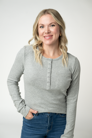 WAREHOUSE ONLY Georgia Long Sleeve Top - Light Grey