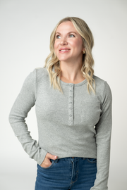 WAREHOUSE ONLY Georgia Long Sleeve Top - Light Grey