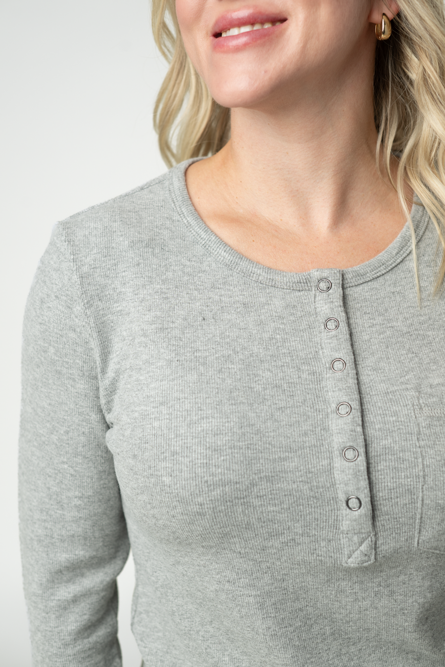 WAREHOUSE ONLY Georgia Long Sleeve Top - Light Grey