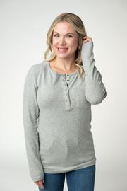 WAREHOUSE ONLY Georgia Long Sleeve Top - Light Grey