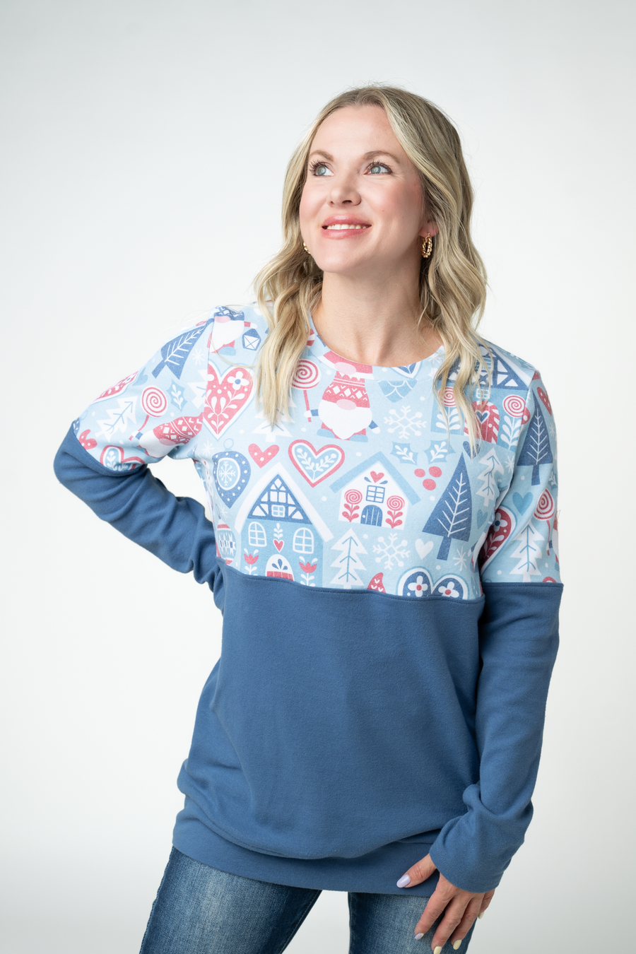 WAREHOUSE ONLY Natalie Pullover - Winter Gnome and Blue
