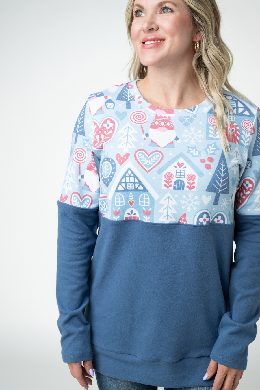 WAREHOUSE ONLY Natalie Pullover - Winter Gnome and Blue
