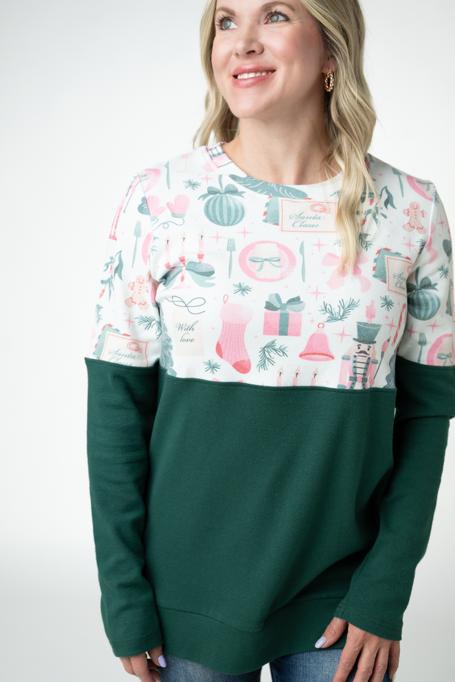 WAREHOUSE ONLY Natalie Pullover - Pink Pine Noel and Evergreen