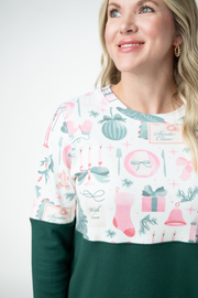 WAREHOUSE ONLY Natalie Pullover - Pink Pine Noel and Evergreen