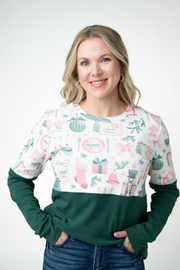 WAREHOUSE ONLY Natalie Pullover - Pink Pine Noel and Evergreen