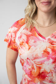 WAREHOUSE ONLY Raelynn V-Neck Top - Sunset Tropical Floral FINAL SALE