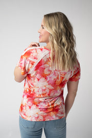 WAREHOUSE ONLY Raelynn V-Neck Top - Sunset Tropical Floral FINAL SALE