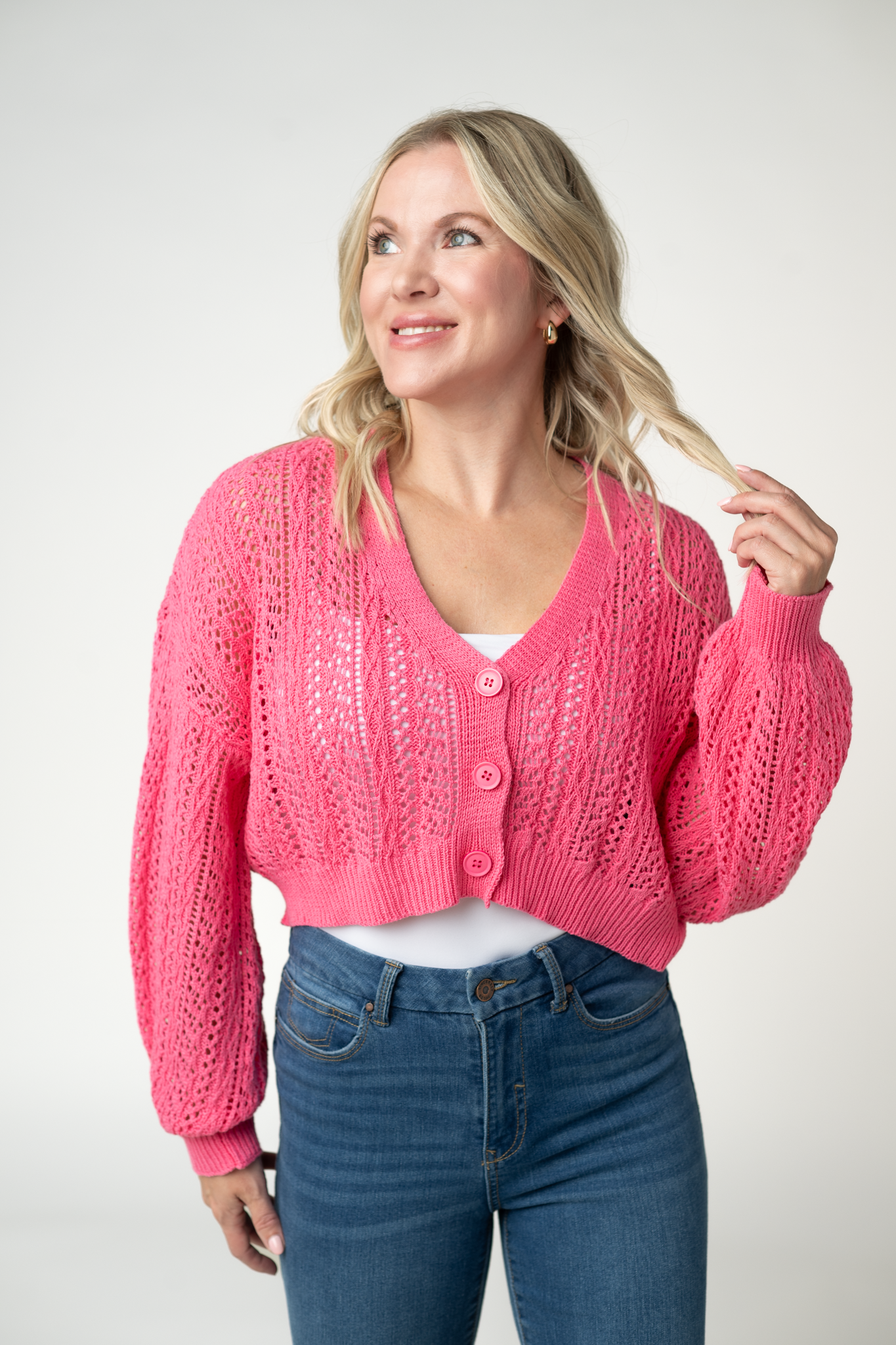 WAREHOUSE ONLY Callie Cropped Cardigan - Pink FINAL SALE