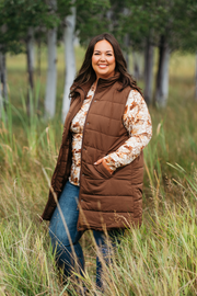 WAREHOUSE ONLY Harlow Long Vest - Brown