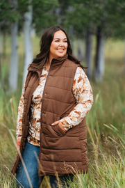 WAREHOUSE ONLY Harlow Long Vest - Brown