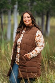 WAREHOUSE ONLY Harlow Long Vest - Brown