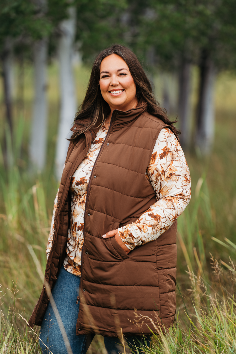 WAREHOUSE ONLY Harlow Long Vest - Brown