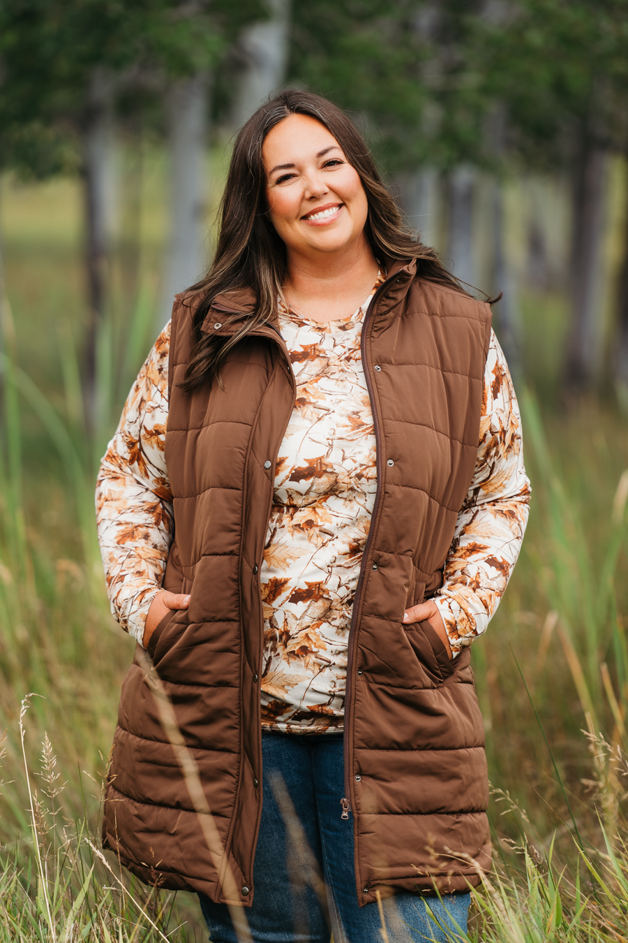 WAREHOUSE ONLY Harlow Long Vest - Brown