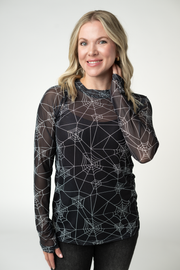 WAREHOUSE ONLY Blair Mesh Long Sleeve Top - Webs