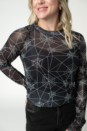 WAREHOUSE ONLY Blair Mesh Long Sleeve Top - Webs