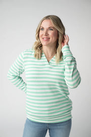 Amelia Striped Hoodie - Green