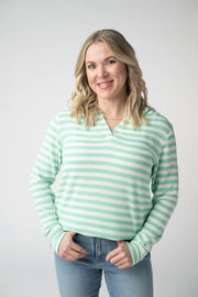Amelia Striped Hoodie - Green