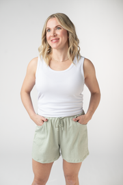 WAREHOUSE ONLY Candice Crinkle Shorts - Light Green FINAL SALE