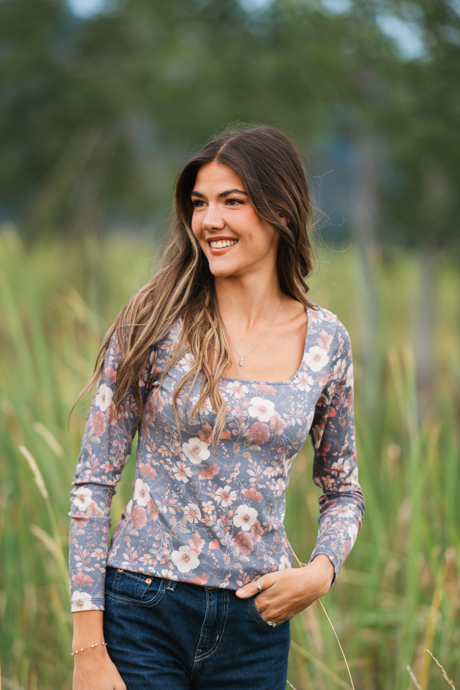 WAREHOUSE ONLY Alyssa Long Sleeve Top - Blushwood Floral