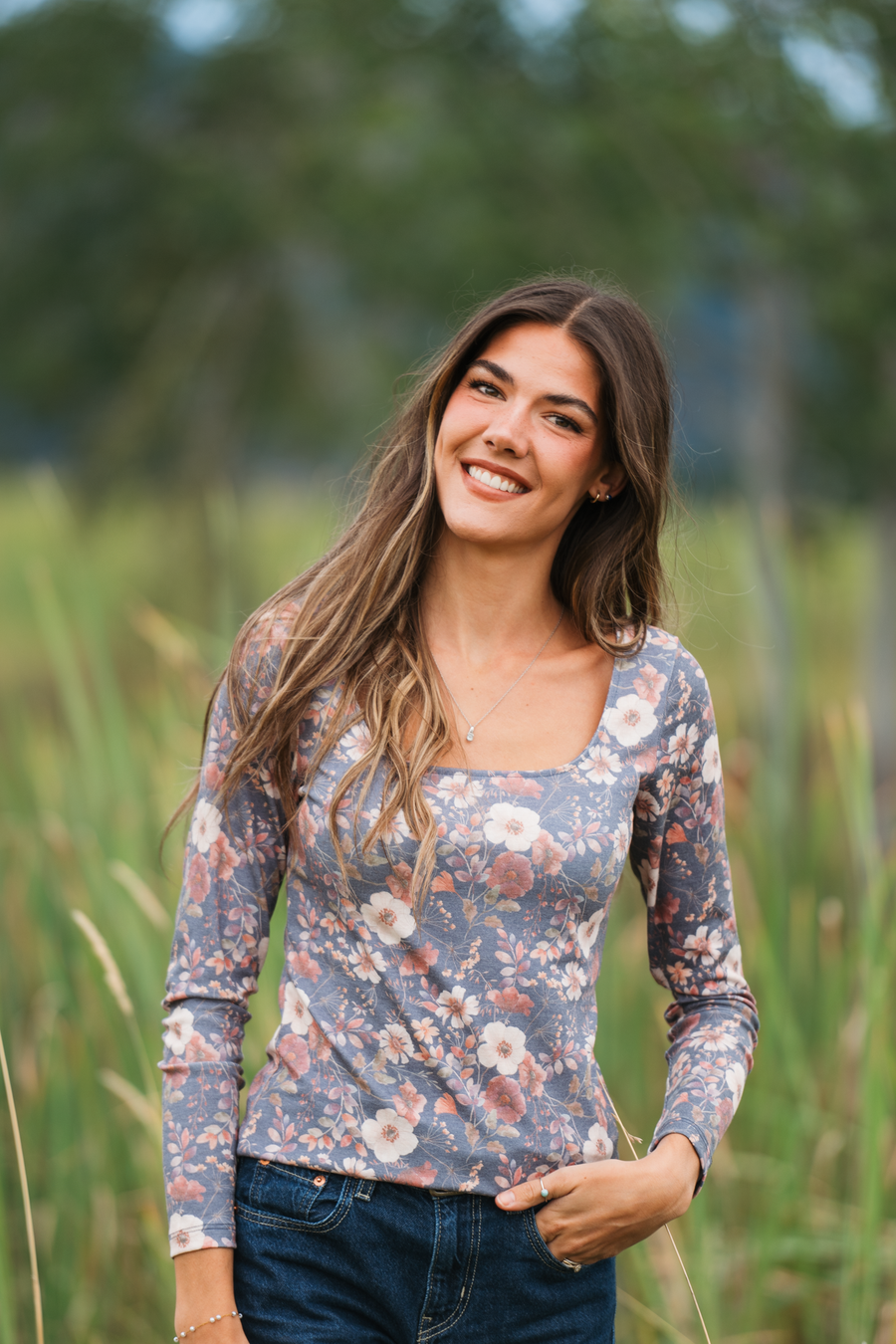WAREHOUSE ONLY Alyssa Long Sleeve Top - Blushwood Floral