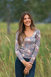 WAREHOUSE ONLY Alyssa Long Sleeve Top - Blushwood Floral