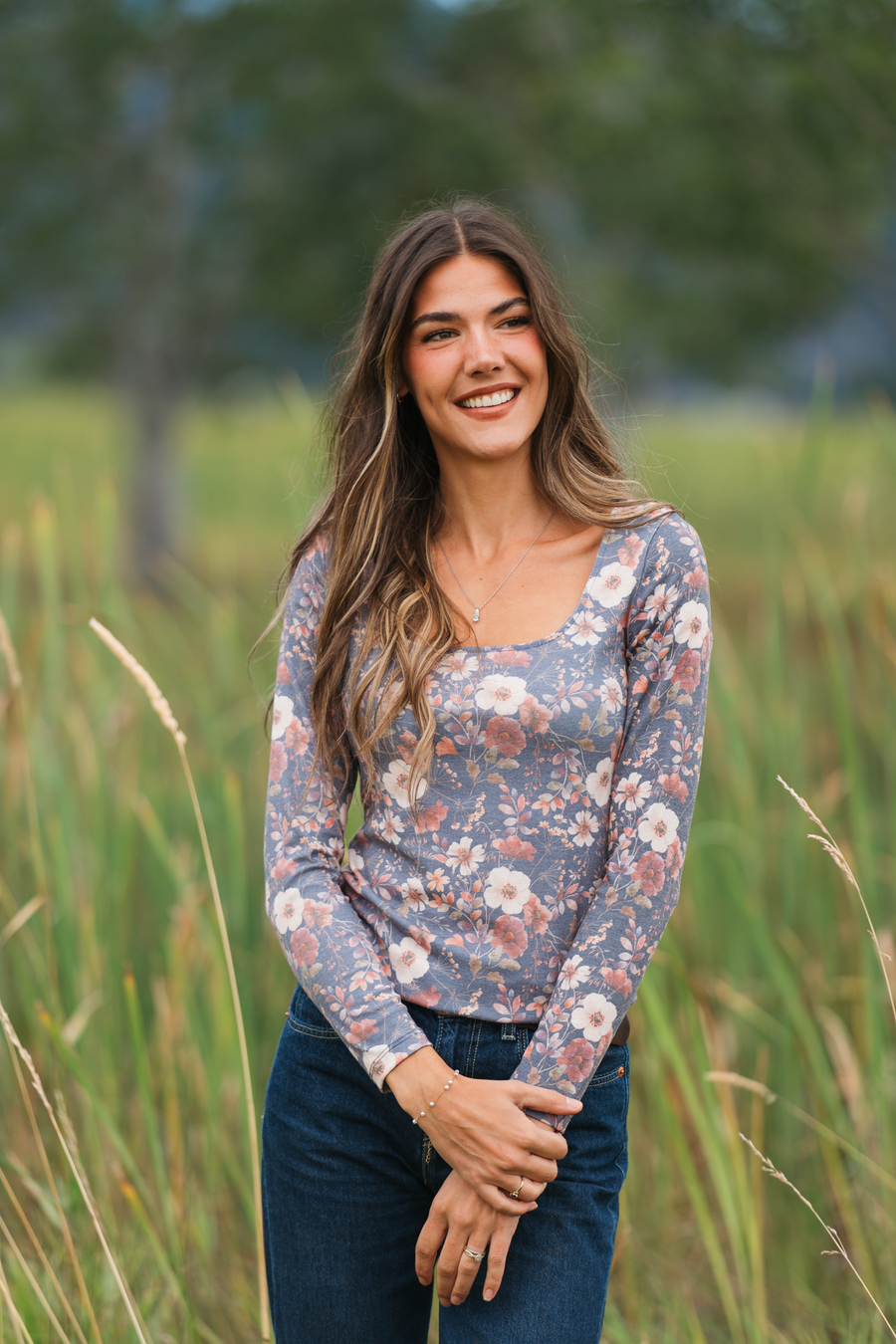 WAREHOUSE ONLY Alyssa Long Sleeve Top - Blushwood Floral