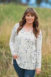 WAREHOUSE ONLY Long Sleeve Sarah Ruffle Top - Olive Meadow