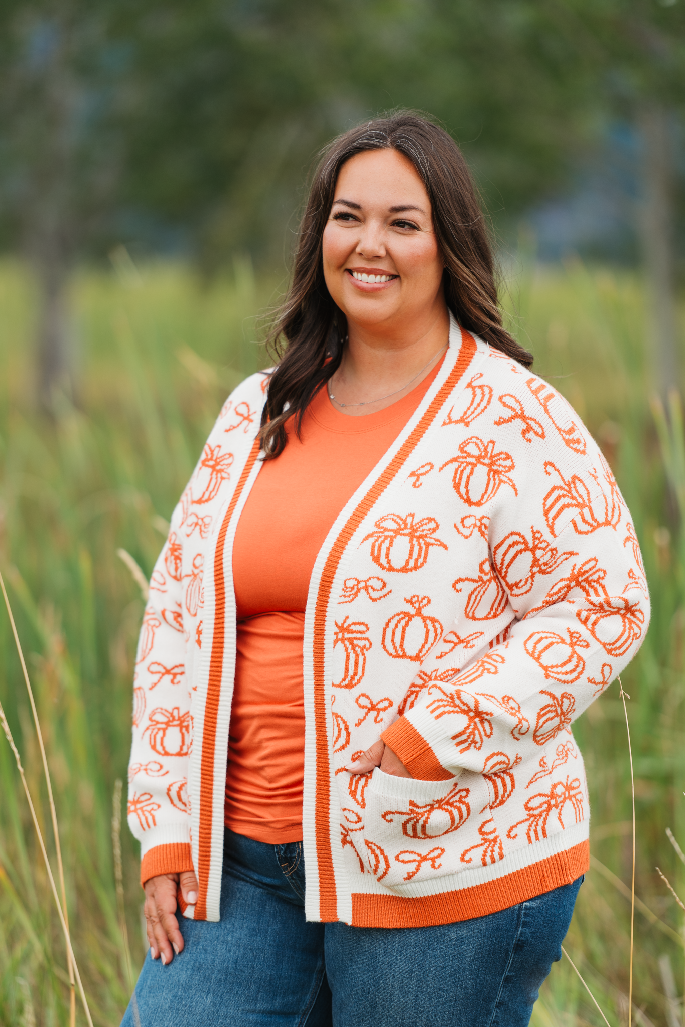 WAREHOUSE ONLY Pumpkins Pocket Cardigan