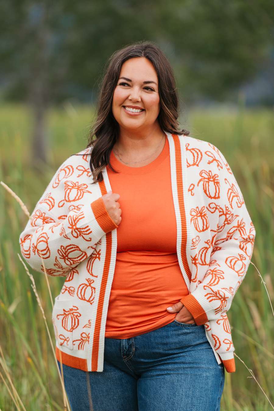 WAREHOUSE ONLY Pumpkins Pocket Cardigan