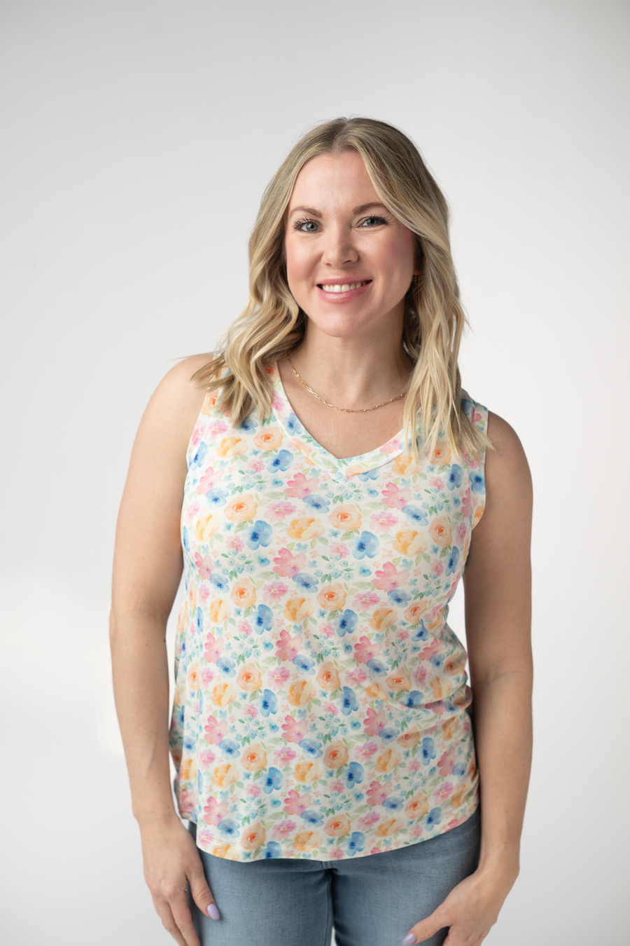 WAREHOUSE ONLY Noelle Tank - Petal Gardens FINAL SALE